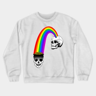 Gold at the end of the rainbow skulls blue Crewneck Sweatshirt